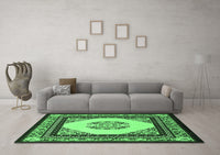 Machine Washable Persian Emerald Green Traditional Rug, wshtr1367emgrn