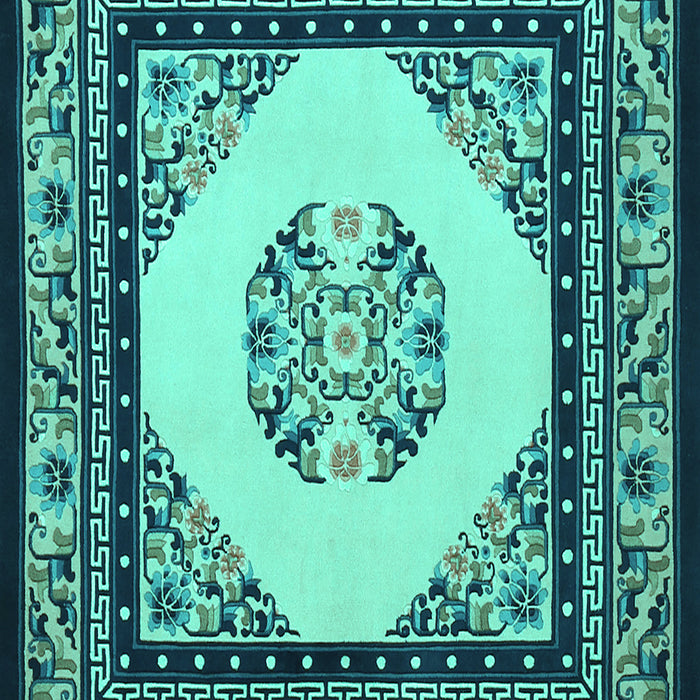 Machine Washable Persian Turquoise Traditional Area Rugs, wshtr1367turq
