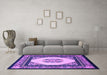 Machine Washable Persian Purple Traditional Area Rugs in a Living Room, wshtr1367pur