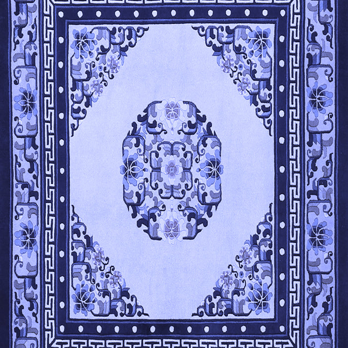 Machine Washable Persian Blue Traditional Rug, wshtr1367blu