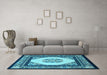 Machine Washable Persian Light Blue Traditional Rug in a Living Room, wshtr1367lblu