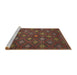 Sideview of Machine Washable Traditional Saffron Red Rug, wshtr1368