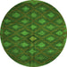 Square Persian Green Traditional Rug, tr1368grn