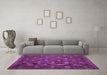 Machine Washable Persian Purple Traditional Area Rugs in a Living Room, wshtr1368pur