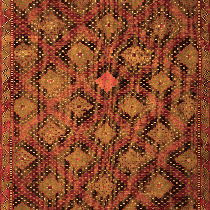 Serging Thickness of Machine Washable Persian Orange Traditional Area Rugs, wshtr1368org