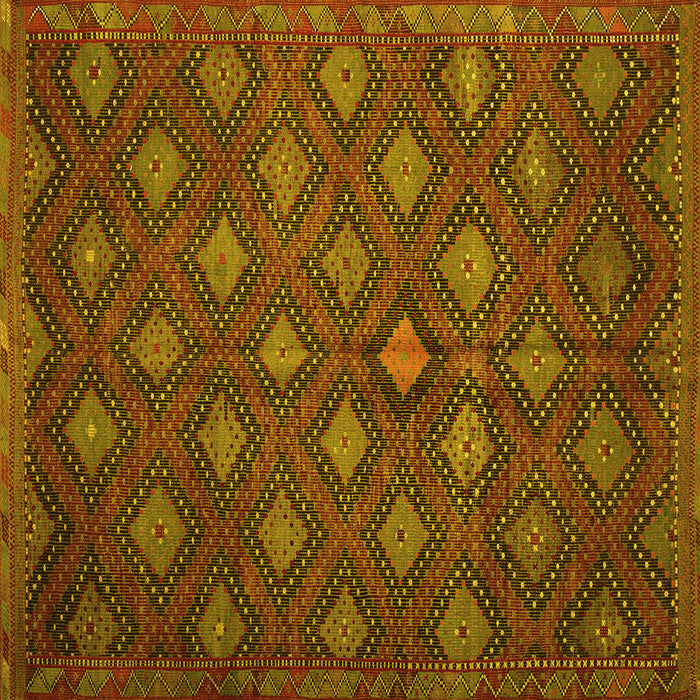 Square Persian Yellow Traditional Rug, tr1368yw