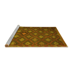 Sideview of Machine Washable Persian Yellow Traditional Rug, wshtr1368yw