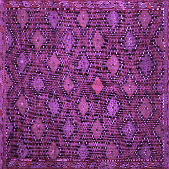 Square Machine Washable Persian Purple Traditional Area Rugs, wshtr1368pur