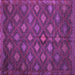 Square Machine Washable Persian Purple Traditional Area Rugs, wshtr1368pur