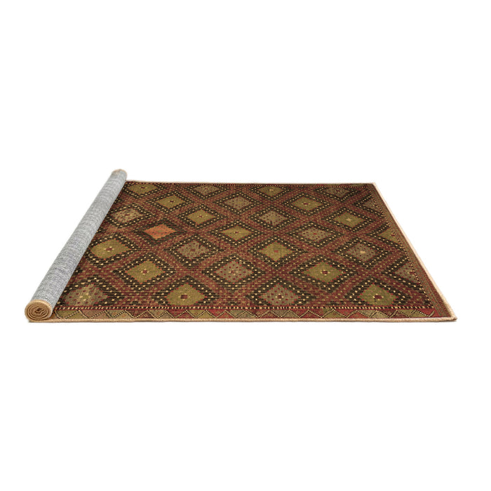 Sideview of Machine Washable Persian Brown Traditional Rug, wshtr1368brn