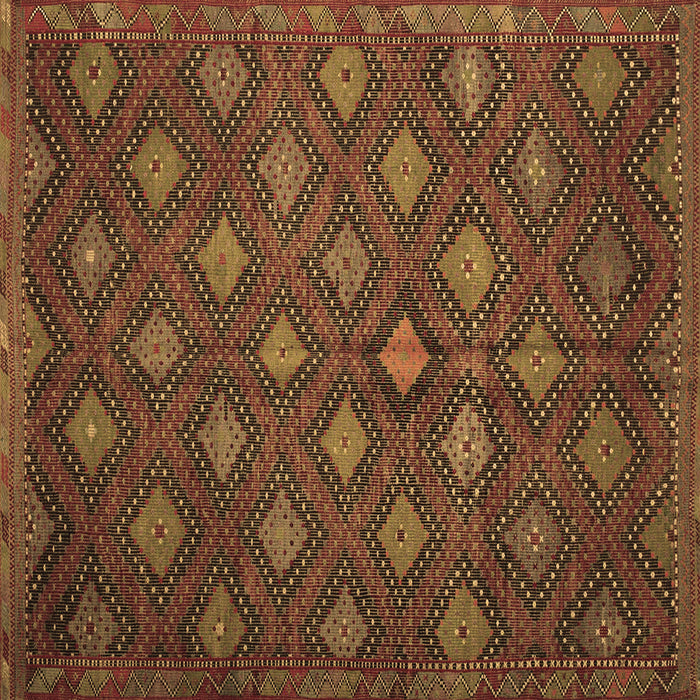 Square Persian Brown Traditional Rug, tr1368brn