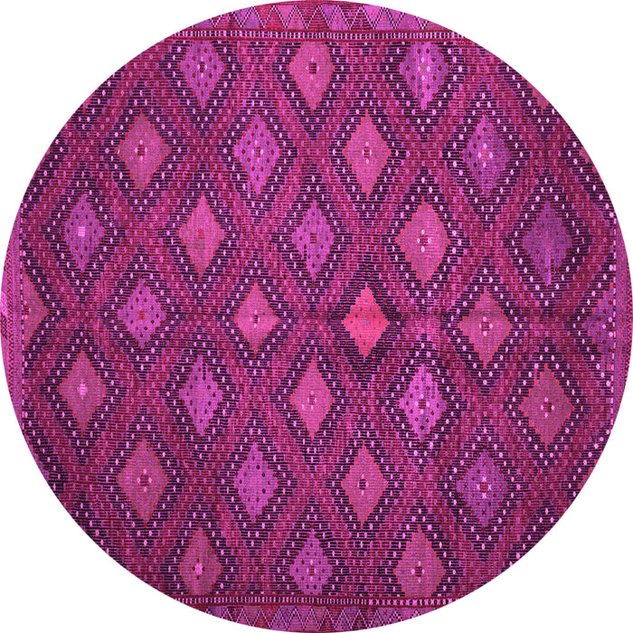 Round Machine Washable Persian Pink Traditional Rug, wshtr1368pnk