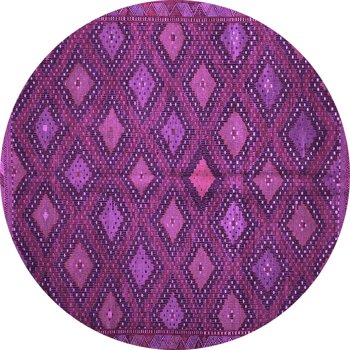 Round Machine Washable Persian Purple Traditional Area Rugs, wshtr1368pur
