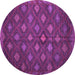 Round Machine Washable Persian Purple Traditional Area Rugs, wshtr1368pur