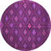Round Persian Purple Traditional Rug, tr1368pur