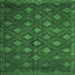 Square Persian Emerald Green Traditional Rug, tr1368emgrn