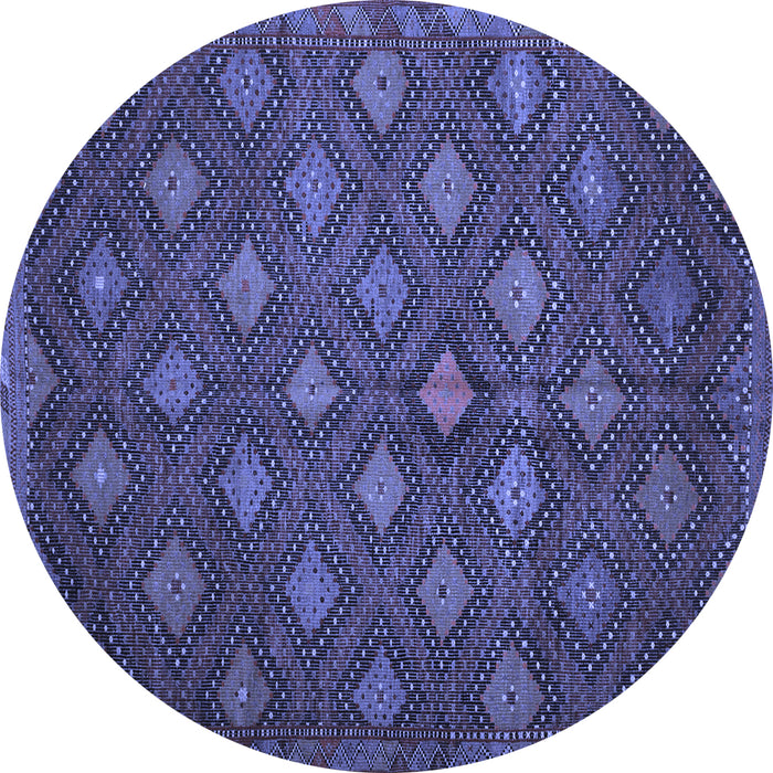 Round Machine Washable Persian Blue Traditional Rug, wshtr1368blu