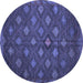 Round Machine Washable Persian Blue Traditional Rug, wshtr1368blu