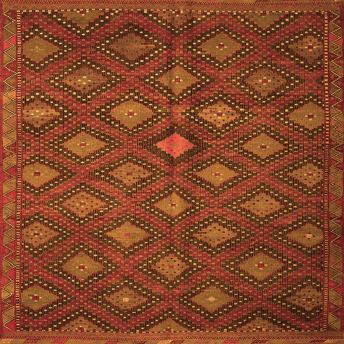 Serging Thickness of Persian Orange Traditional Rug, tr1368org