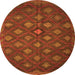 Square Persian Orange Traditional Rug, tr1368org