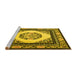 Sideview of Machine Washable Oriental Yellow Asian Inspired Rug, wshtr1369yw