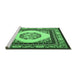 Sideview of Machine Washable Oriental Emerald Green Asian Inspired Area Rugs, wshtr1369emgrn