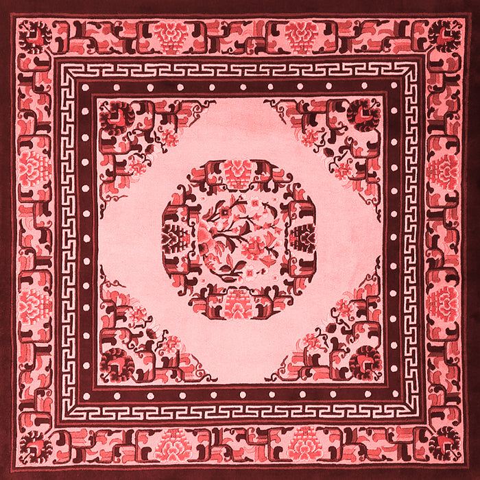 Machine Washable Oriental Red Asian Inspired Rug, wshtr1369red