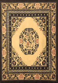 Oriental Brown Asian Inspired Rug, tr1369brn