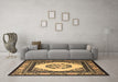 Machine Washable Oriental Brown Asian Inspired Rug in a Living Room,, wshtr1369brn