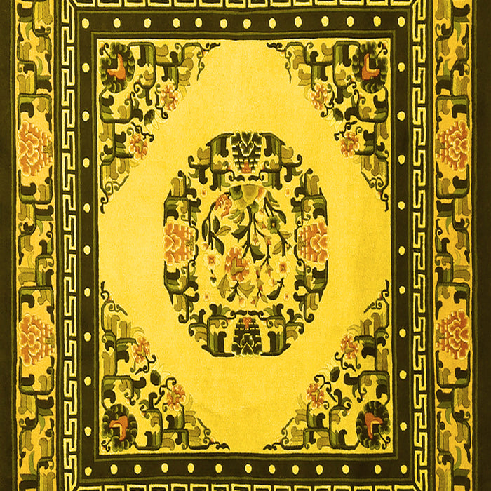 Oriental Yellow Asian Inspired Rug, tr1369yw