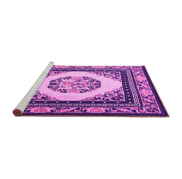 Sideview of Machine Washable Oriental Pink Asian Inspired Rug, wshtr1369pnk