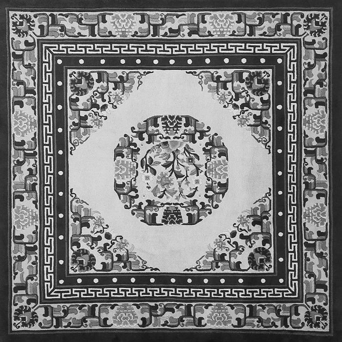 Serging Thickness of Oriental Gray Asian Inspired Rug, tr1369gry