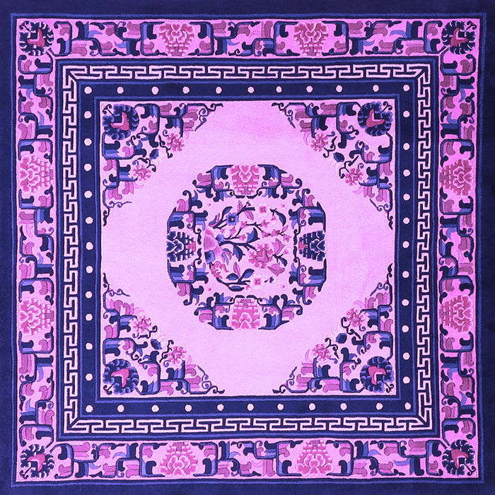 Square Oriental Purple Asian Inspired Rug, tr1369pur
