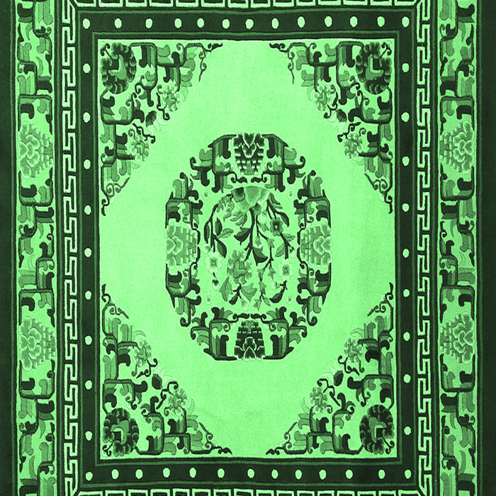 Machine Washable Oriental Emerald Green Asian Inspired Area Rugs, wshtr1369emgrn