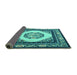 Sideview of Oriental Turquoise Asian Inspired Rug, tr1369turq