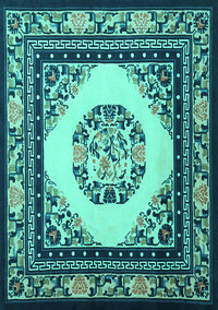 Oriental Turquoise Asian Inspired Rug, tr1369turq