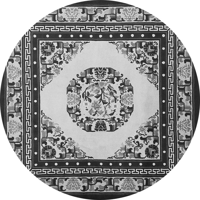 Square Oriental Gray Asian Inspired Rug, tr1369gry