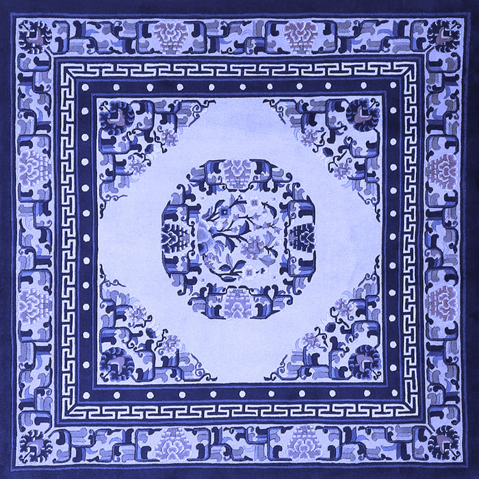 Square Oriental Blue Asian Inspired Rug, tr1369blu