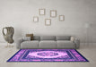 Machine Washable Oriental Purple Asian Inspired Area Rugs in a Living Room, wshtr1369pur