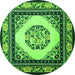 Square Oriental Green Asian Inspired Rug, tr1369grn