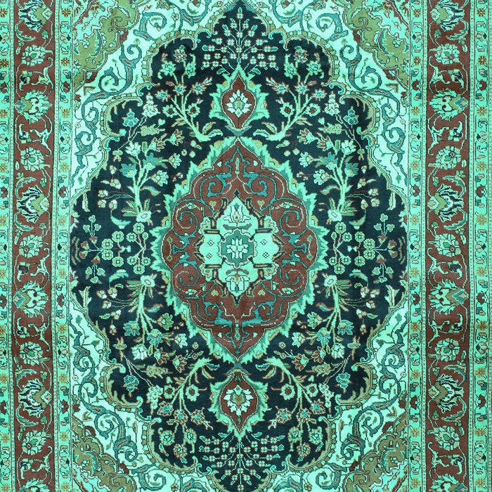 Medallion Turquoise Traditional Rug, tr136turq