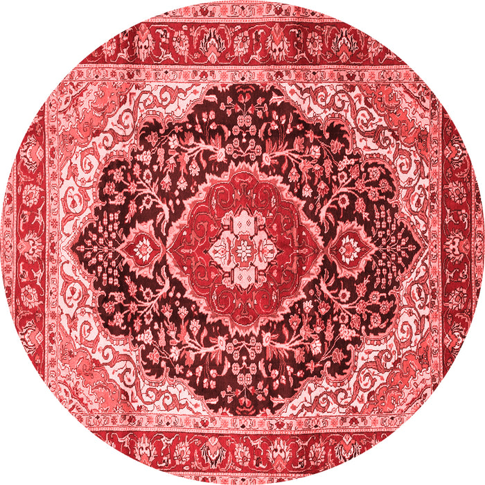 Machine Washable Medallion Red Traditional Rug, wshtr136red