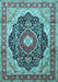 Medallion Light Blue Traditional Rug, tr136lblu