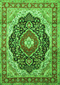 Medallion Green Traditional Rug, tr136grn