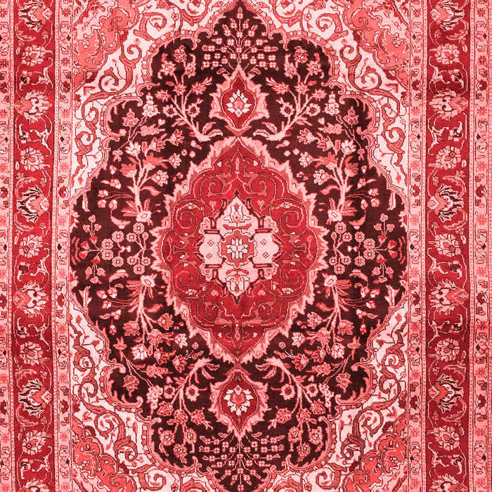 Machine Washable Medallion Red Traditional Rug, wshtr136red