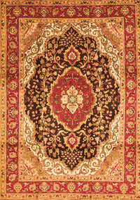 Medallion Orange Traditional Rug, tr136org