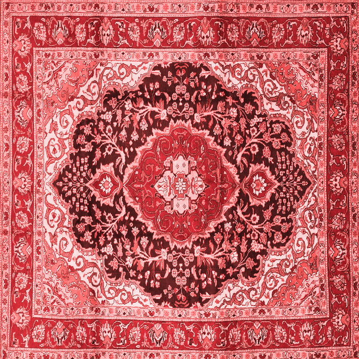 Machine Washable Medallion Red Traditional Rug, wshtr136red