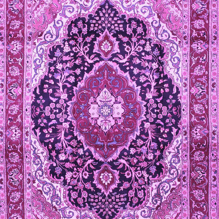 Machine Washable Medallion Purple Traditional Area Rugs, wshtr136pur