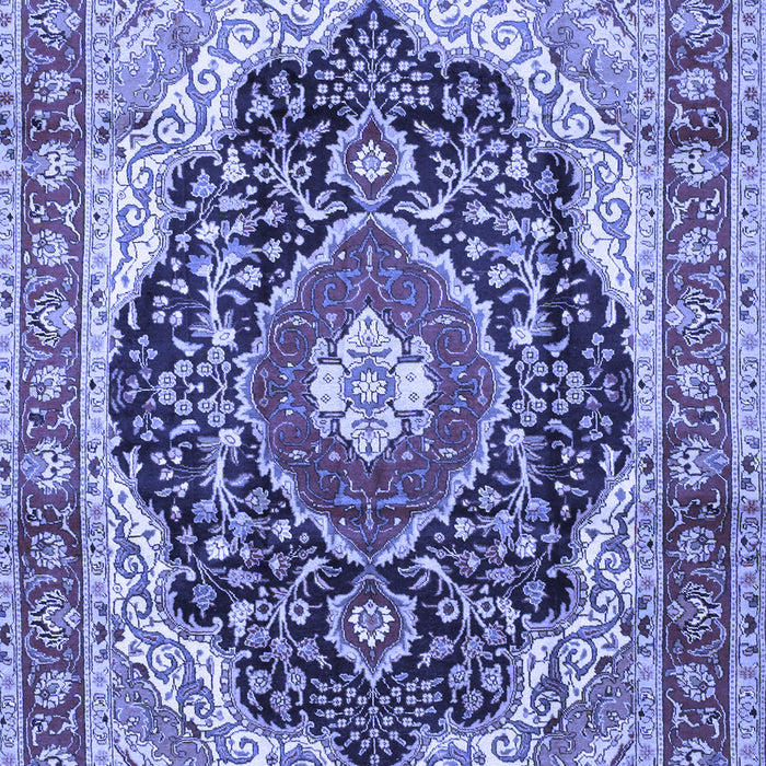 Machine Washable Medallion Blue Traditional Rug, wshtr136blu