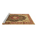 Sideview of Machine Washable Medallion Brown Traditional Rug, wshtr136brn